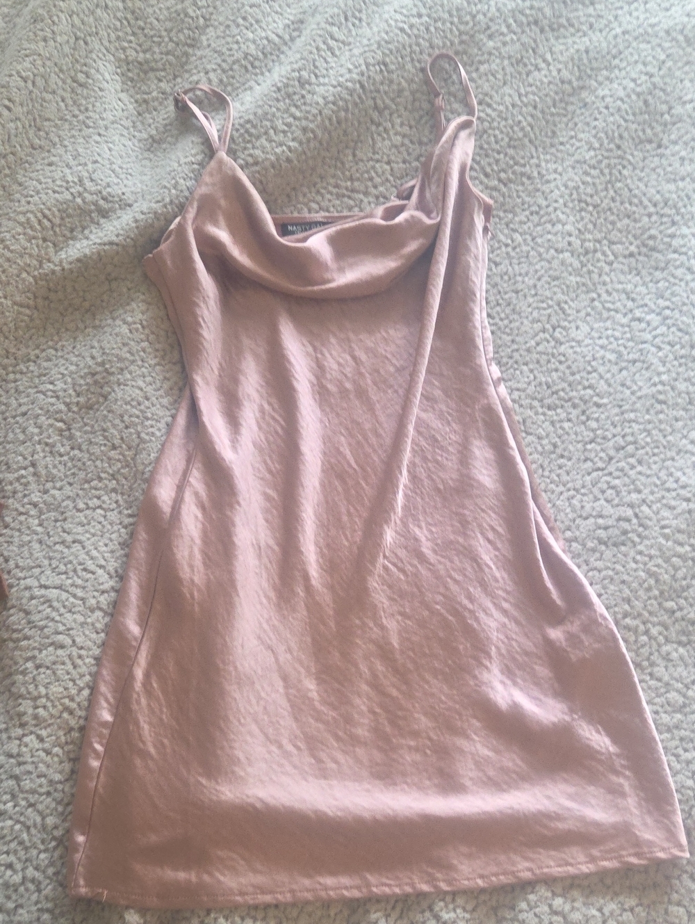 Nasty Gal Shiny Pink Mini Slip Dress